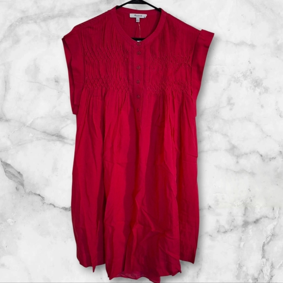 Madewell Embroidered Pleated Mini Dress - Picture 4 of 7
